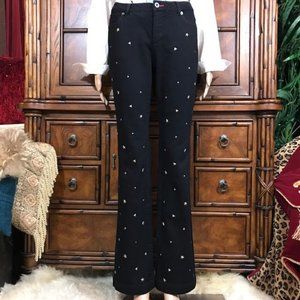 Peace Love World Gold Star Black Bootcut Cotton Jean